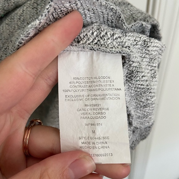 Democracy women’s faux leather‎ knit pocket long fall winter sleeve top medium - Picture 5 of 8